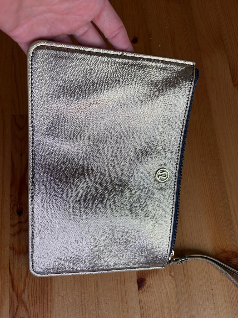 lululemon athletica Metallic “Goody Bag” wristlet
